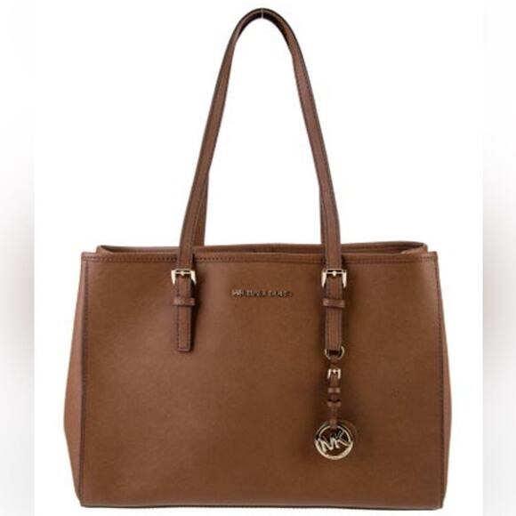 Michael Kors Leather Tote in Brown with Gold Hardware, New without Tag - Picture 1 of 5
